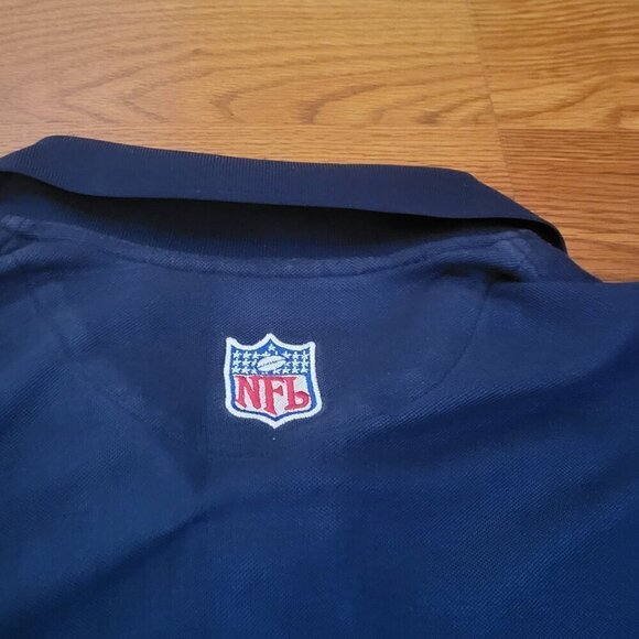 VINTAGE Chicago Bears Shirt Men's XL Blue Nike PRO LINE 1990s Polo NFL Football - Picture 12 of 15